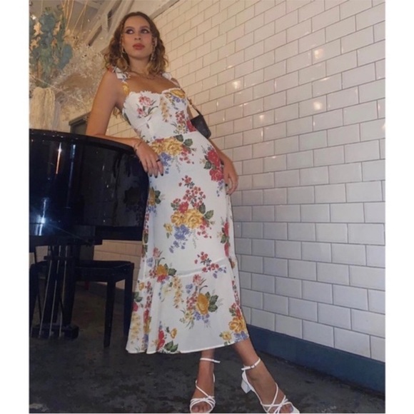 NEW Reformation Nikita Dress Bouquet 12 - Picture 4 of 17